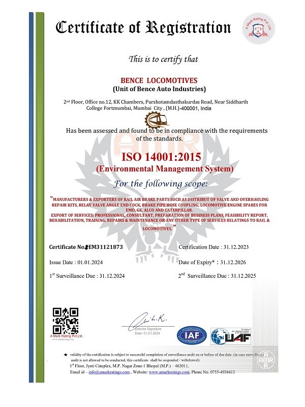 ISO certified Locomotive train engine parts company ALCO, EMD, GE, WABCO